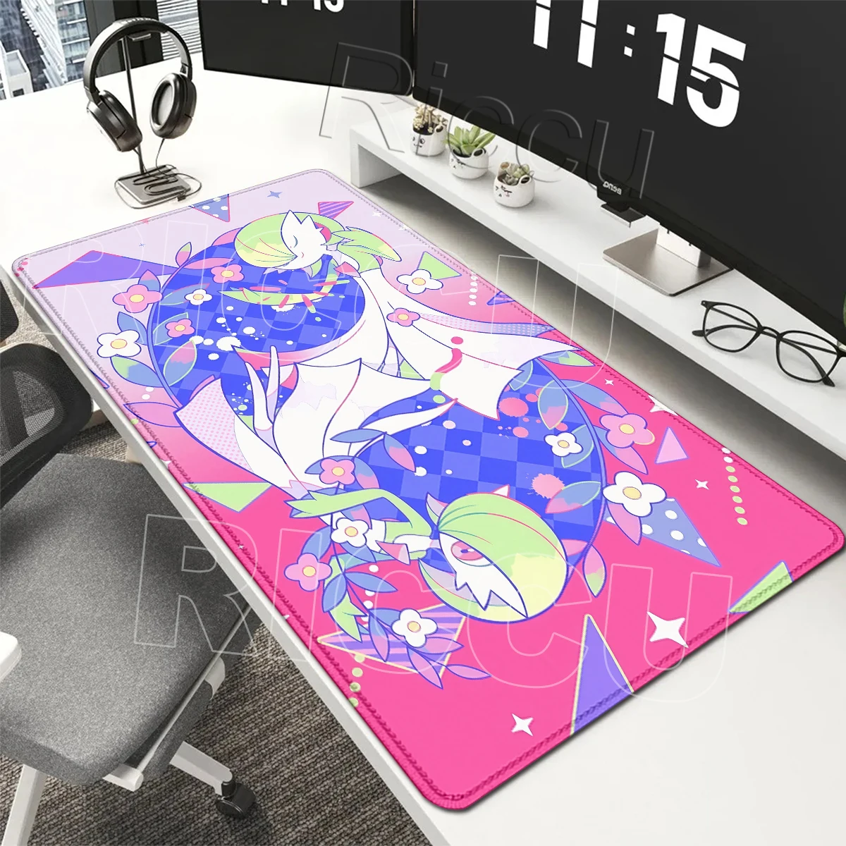 Mouse Pads Kawaii Large Gamer XXL Gardevoir Pattern PC Aesthetics Mat Carpet Anti-slip Rubber Gaming Notbook P-Pokemons TablePad