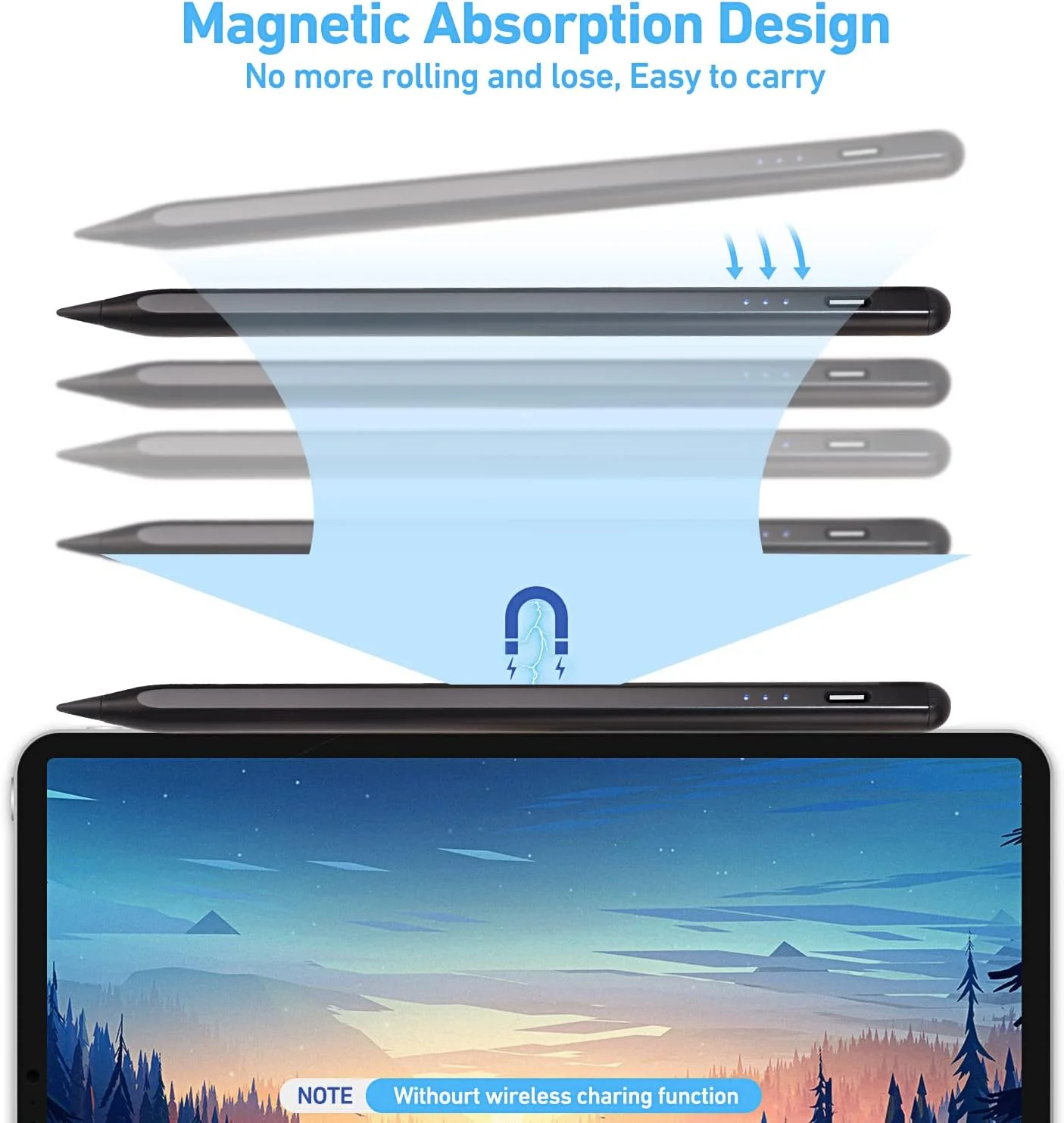 Stylus Pen for ipad, Active Pencil with Quick Charge, Palm Rejection Tilt Sensor Compatible with 2018-2024 iPad Pro 11