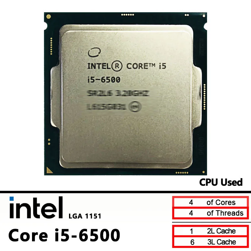 

Intel Core i5-6500 i5 6500 3,2 ГГц Б/у четырехъядерный четырехпоточный процессор 65 Вт 6 МБ LGA 1151