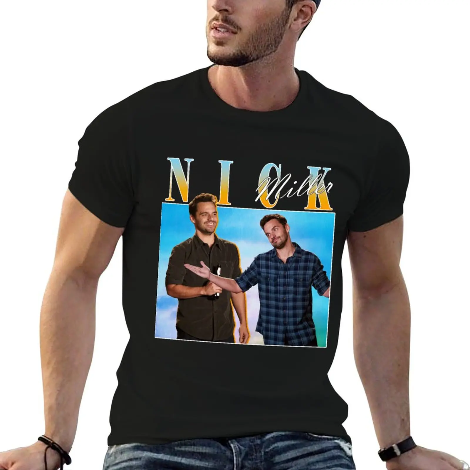 Nick Miller Classic T-Shirt Athletic Fit Sports Short Sleeve Top