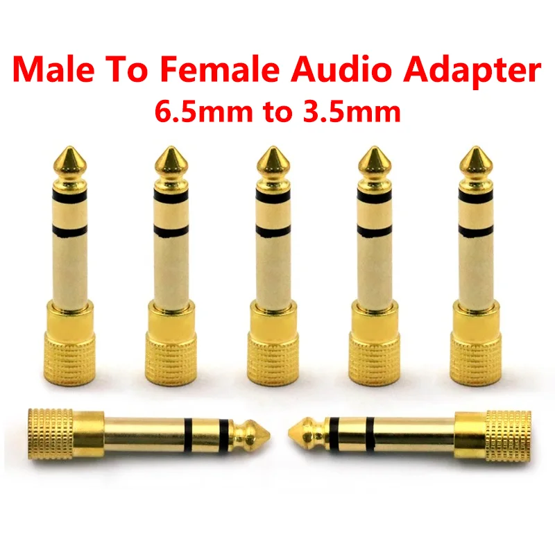 

5/20PCS Hifi 1/4 lnch 6.35mm Stereo Male to 3.5mm Female Headphone Audio Adapter Amplifier Mixer Guitar 6.35 to 3.5 Converter
