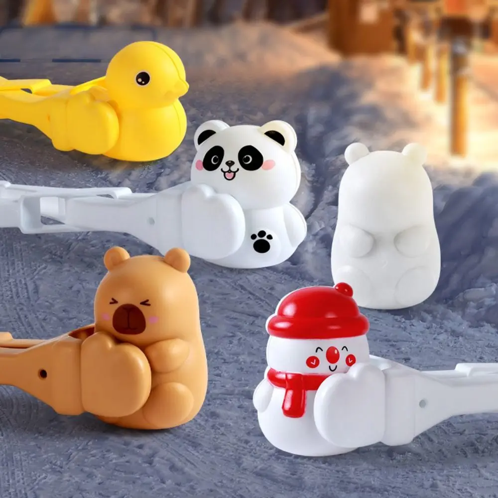 ABS Winter Snowball Maker Toy Panda Anti-slip Handle Snow Duck Ball Making Tool Durable Capybara Snow Sand Ball Making Molds