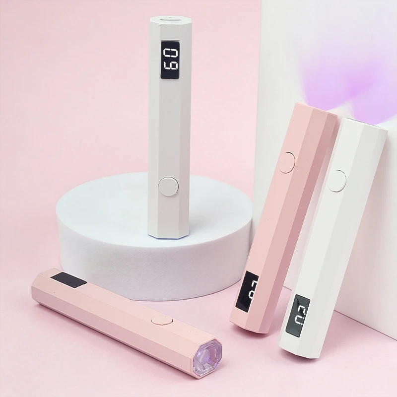 Digital Display Handheld Nail UV Lamp Rechargeable Mini Gel Curing Light Strong Concentrated Beam Portable Nail Art Dryer DIY