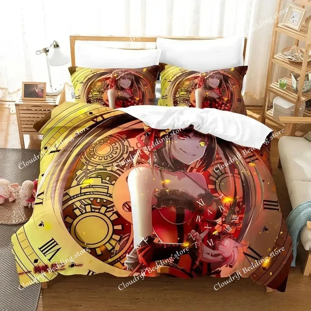 New Date A Live Tokisaki Kurumi Bedding Set Single Twin Full Queen King Size Bed Set Aldult Kid Bedroom Duvet Cover Sets Anime