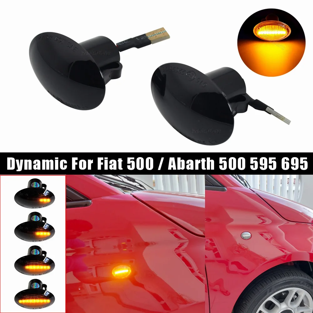 Led Dynamic Side Marker Turn Signal Light For FIAT 4S 63 3P NUOVA 500 ABARTH Ford KA DESDE Lancia YPSILON Maserati