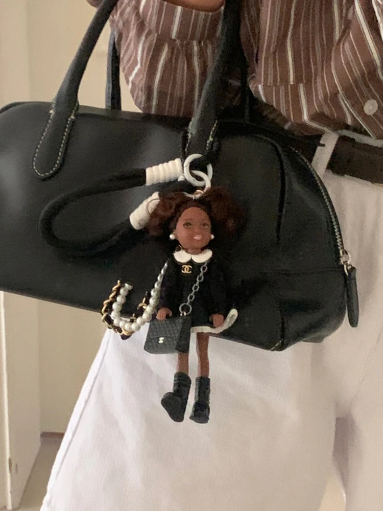 Pci77 New Arrival Ins Black Skin  Doll Classic Sle Dress Boots Car Keychain Handbag Pendant