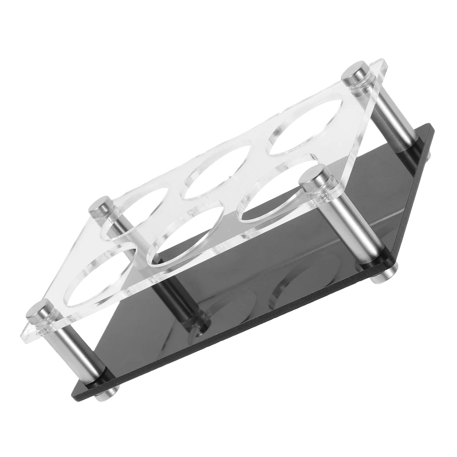 شفافة 6 ثقوب النار الزجاج حامل صينية الاكريليك المنظم ل البارات الليلية Ktv الأحداث النار الزجاج حامل أكواب الشرب الوقوف #6