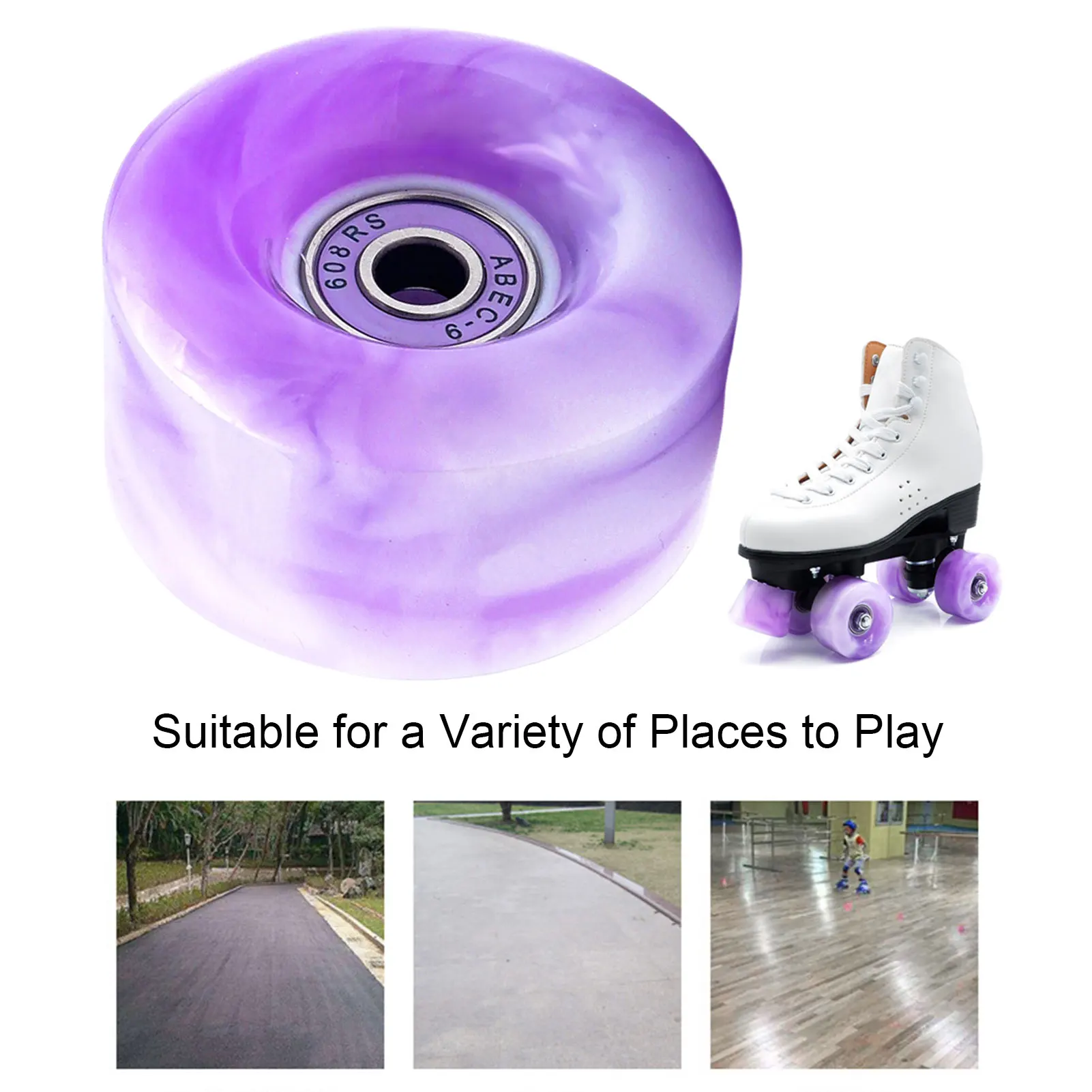 Roller Skate Wheels Indoor Roller Skate Wheel With Bearing Mixed Color Wheels For Double Row Skating Quad Skates