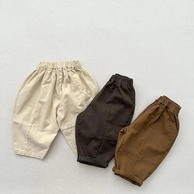 

2025 Autumn New Children Casual Pants Solid Boys Loose Trousers Girls Harem Pants Kids Casual Pants Toddler Clothes