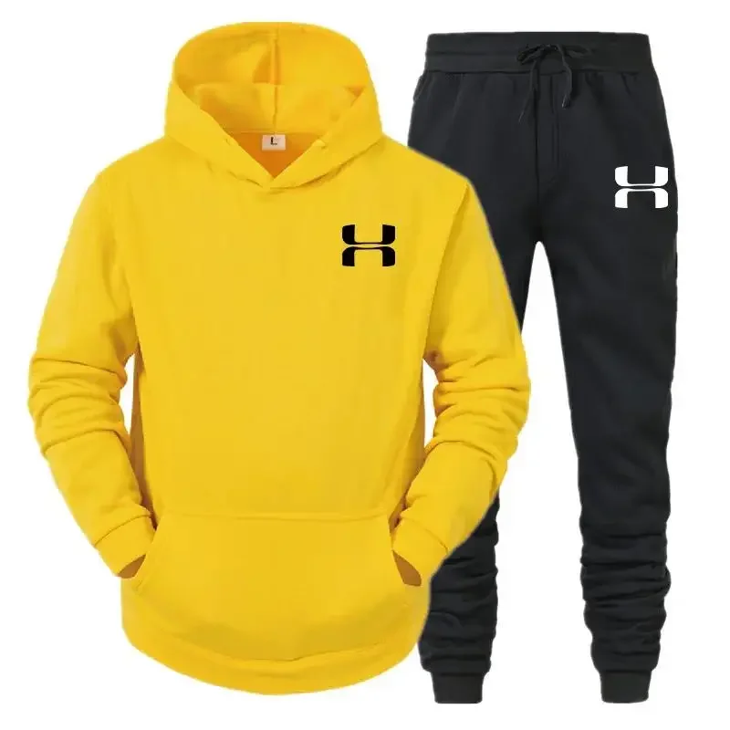 Mens Tracksuit Set Fashion Casual Hooded Sweatshirt Sports Jogging Suit High Quality Print Daily  Autumn Winter Commuting Attire