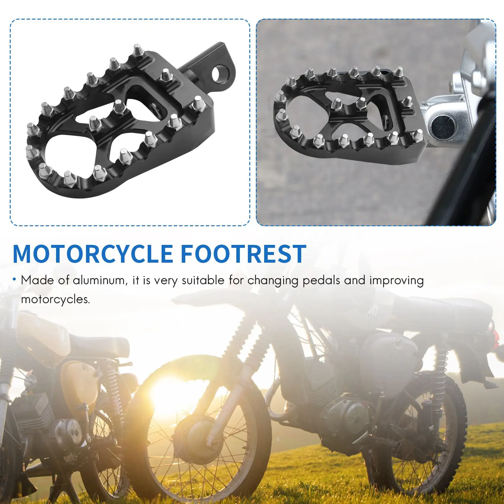 A30P-Motorcycle Wide Foot Peg MX Offroad Foot Pegs 360° Roating Style For Sportster 883 Fatboy Bobber Motorcycle Accessories view 5