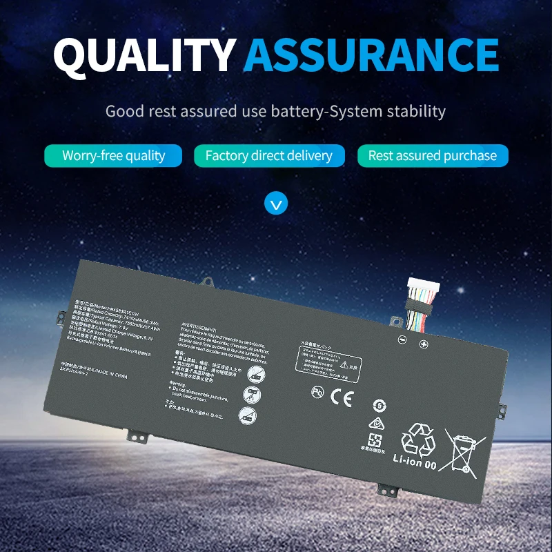 HB4593R1ECW Laptop Battery 7565mAh for Huawei Matebook X Pro i7 14 Mach-W29 2019 MACH-W19B MACH-W29C KPL-W00 KLV-W19