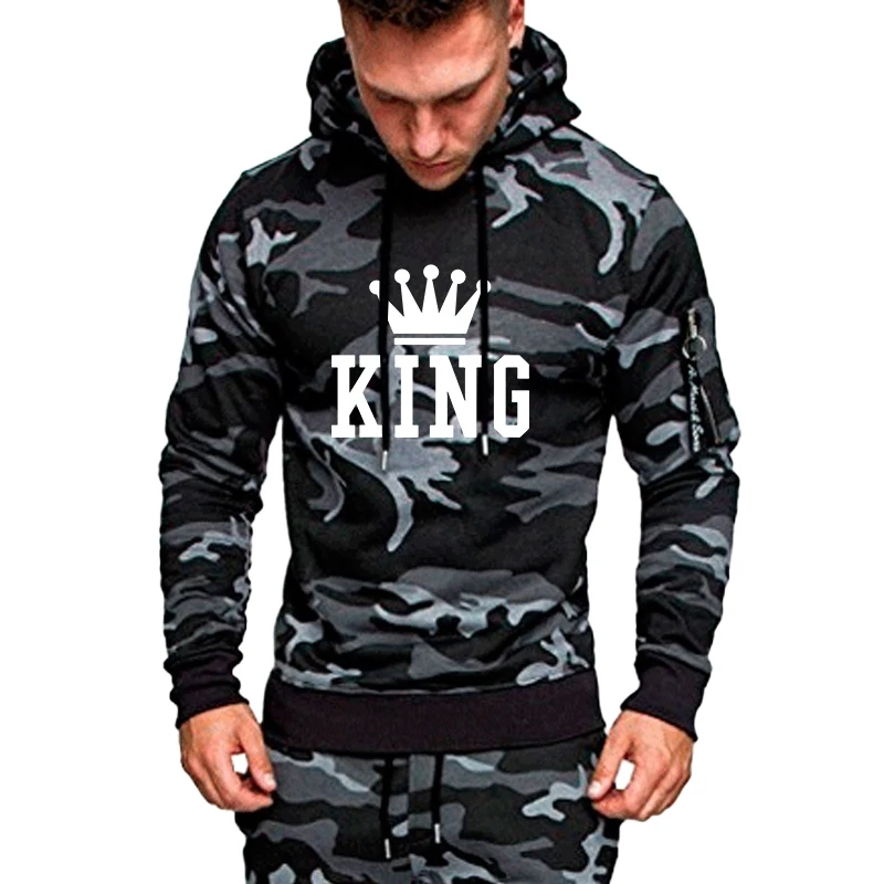 Heren Set Camouflage Pocketless Pullover Hoodie Heren Vrijetijdskleding Hoodie Hoodie Lange Broek Twee Sets Sportkleding Joggingkleding