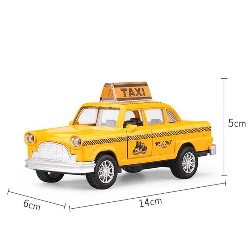 1:36 Simulation Retro Taxi Classics Alloy Cars Toy Diecasts Vehicles Metal Model Car Decoration Sound Light Toys For Children