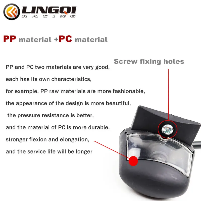 LING QI Pit Dirt Bike License Plate Light PP PC Plastic Motorcycle LED Lights For Most Motocross Accessories Parts view 4