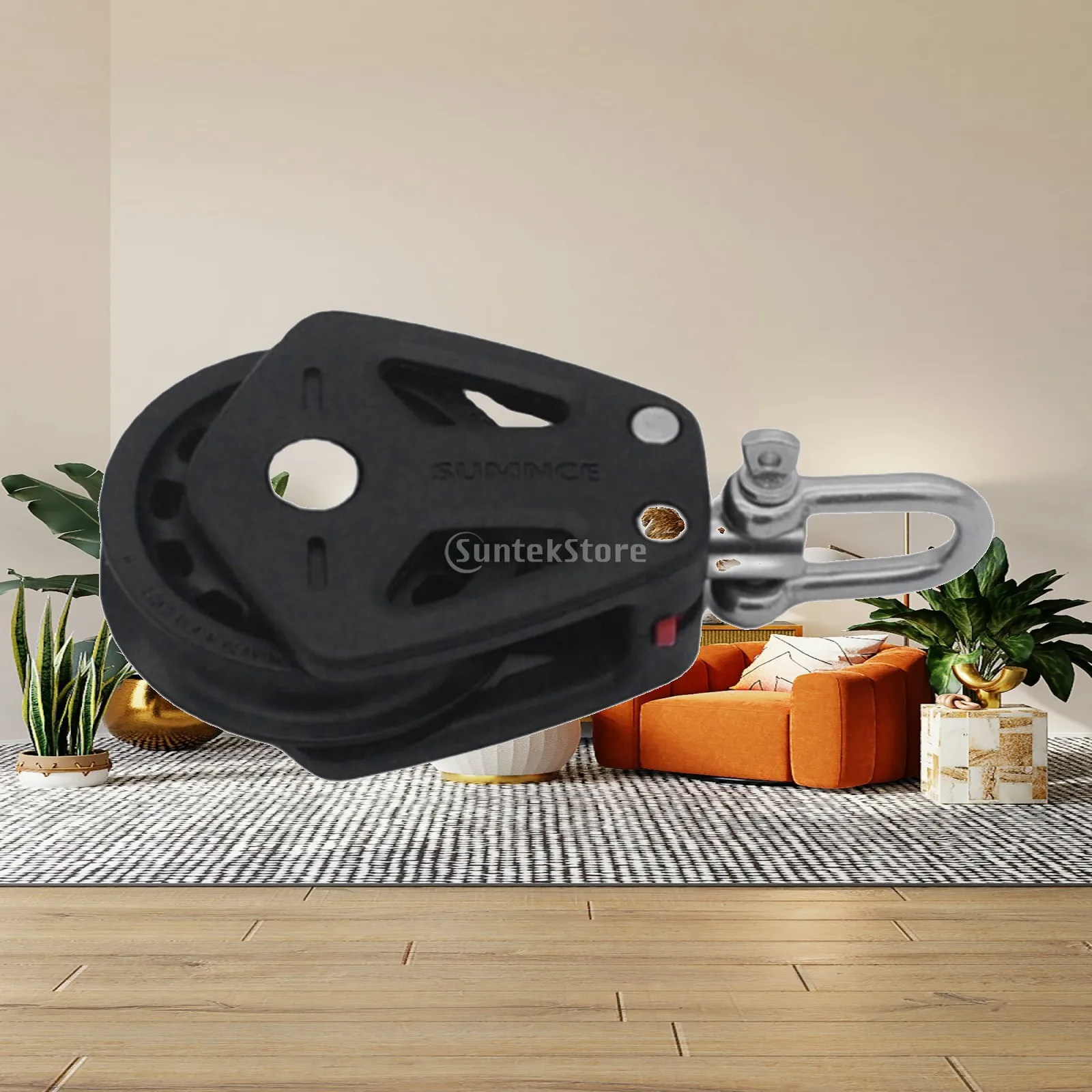 Crane Pulley Block Deck Rigging Rope Hanging Silent Bearing Single Wheel Marine Swivel Pulley Bearing Block for Ship Yacht Canoe