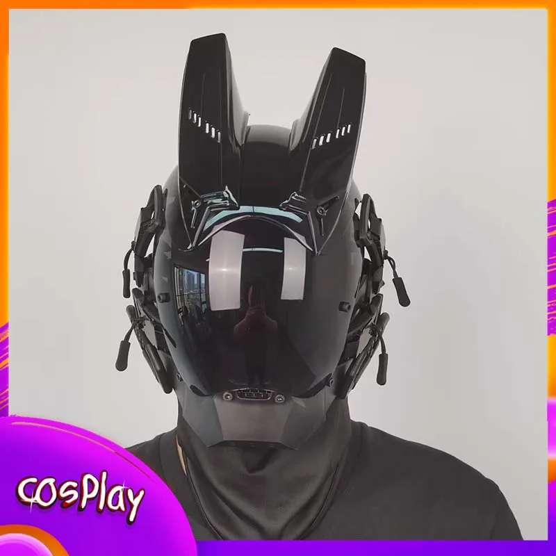 

Cyber Punk Horn Mask Cosplay Costumes Mech Soldier Mask Halloween Party Carnival Comic-Con Role Play Props Cos Helmet Adult Gift