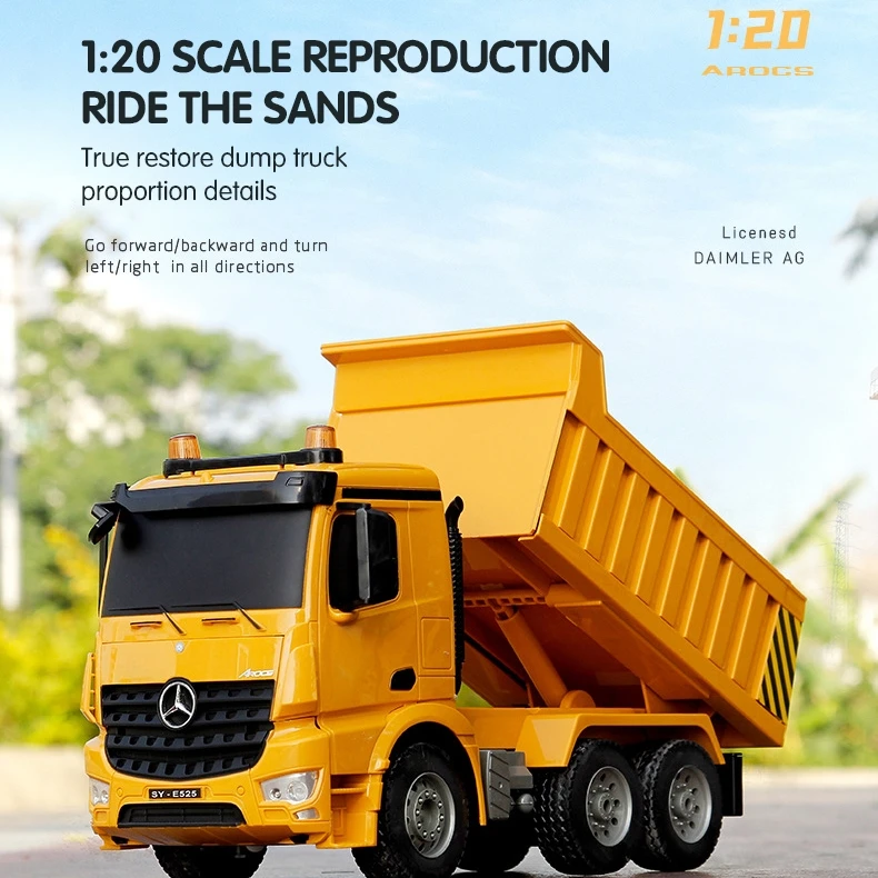 Double Eagle E525-003 Benz Authorized Remote Control Truck Dumper Transporter Simulation Engineering Vehicle Children Gifts