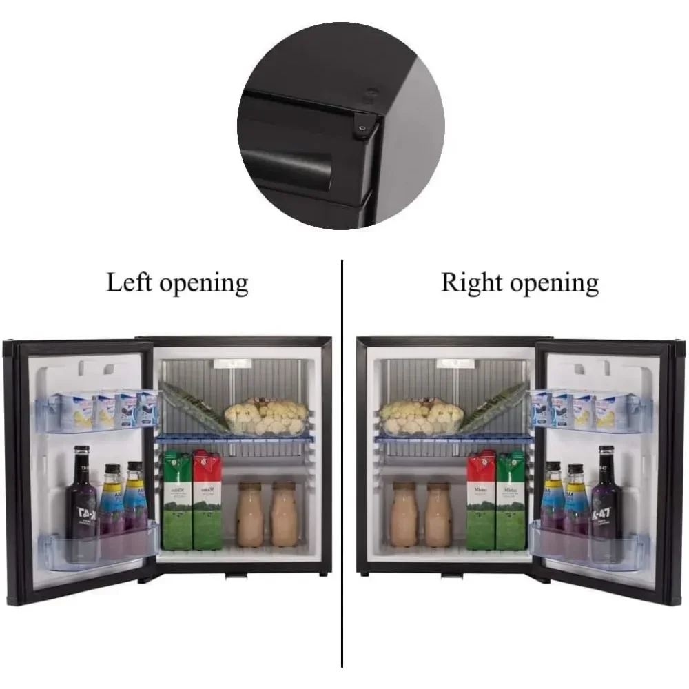 Lock Compact Refrigerator for Bedroom Dorm Office No Noise,12V/110V,1.0 Cubic Feet, Black