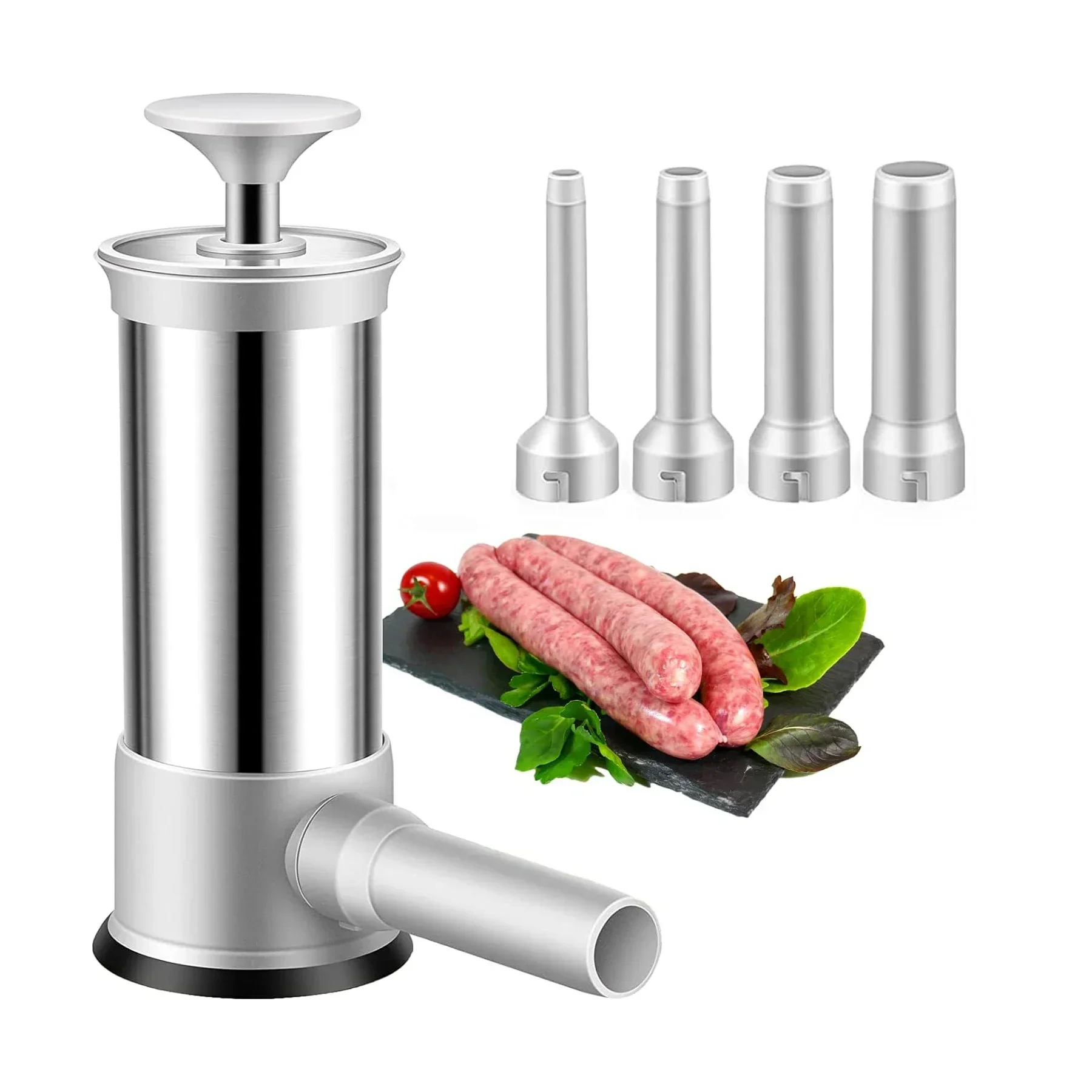 Sausage Meat Stuffer Horizontal Stainless Steel Sausage Maker Homemade Kitchen Meat Sausage Maker Tool Sausage Stuffer Filler