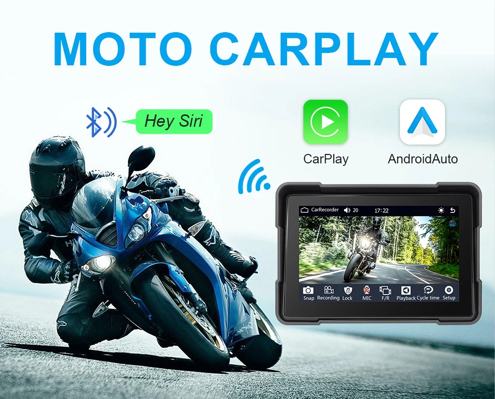 

5 Inch Touch Outdoor Ipx7 Waterproof Sunsceen External Portable Motorcycle Special Navigator Support CarPlay Android Auto Pro