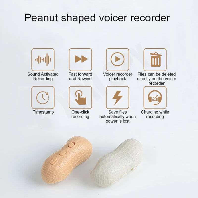 Mini voice activated recorder Peanut digital sound recording listening  professional dictaphone audio micro small Mp3 player