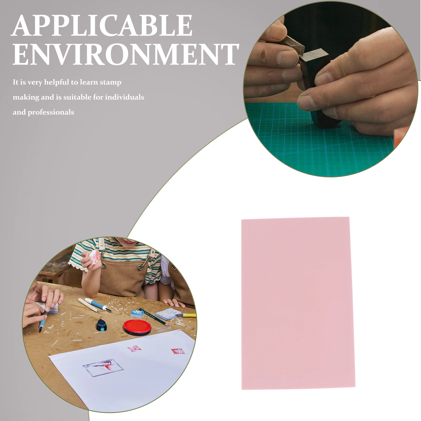 5 Pcs Rubber Brick DIY Stamp Blocks Craving Accessories Professional Tools Ink Handmade Carving Piles Material