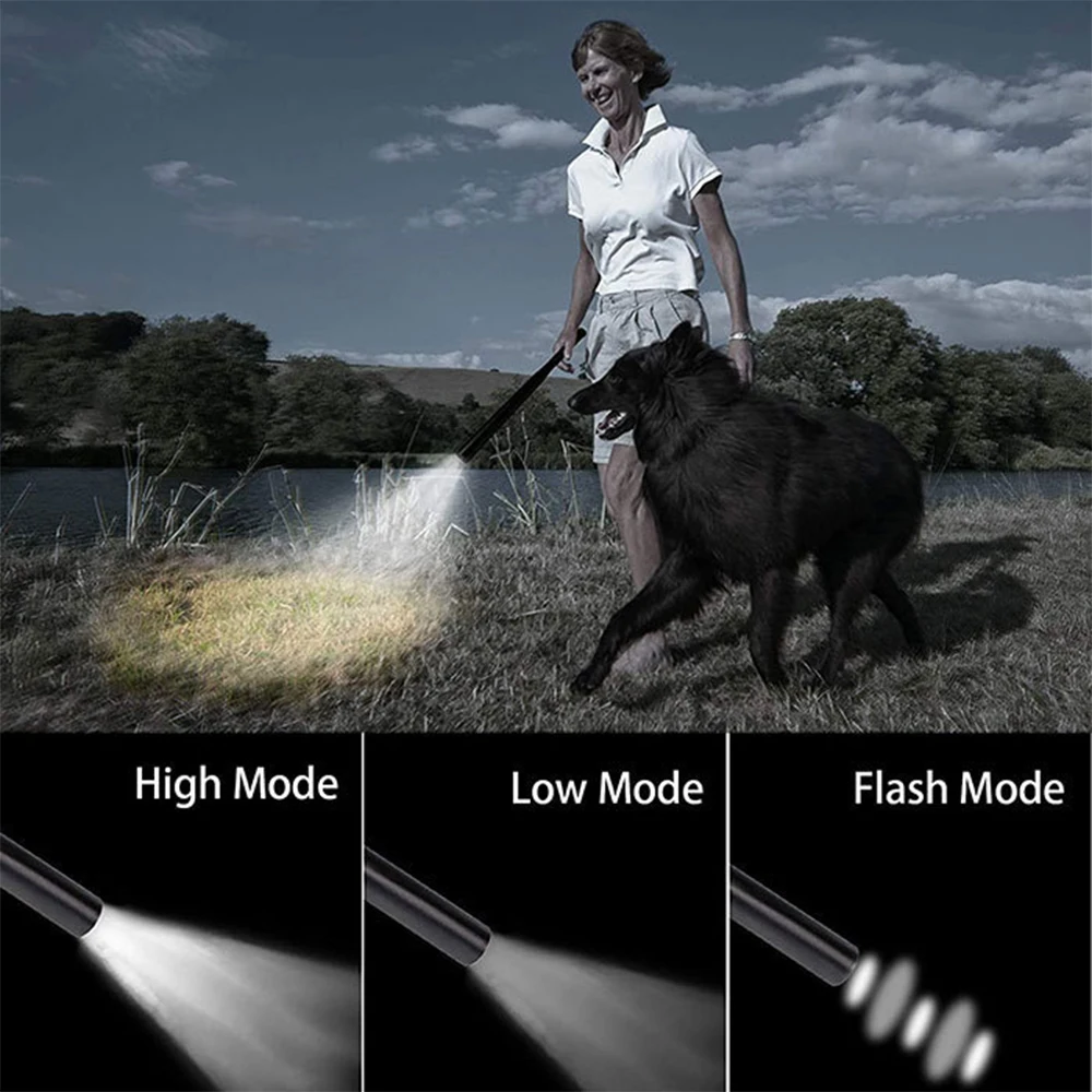 Torcia a LED per mazza da baseball Torcia impermeabile super luminosa in lega di alluminio per autodifesa di emergenza Illuminazione esterna