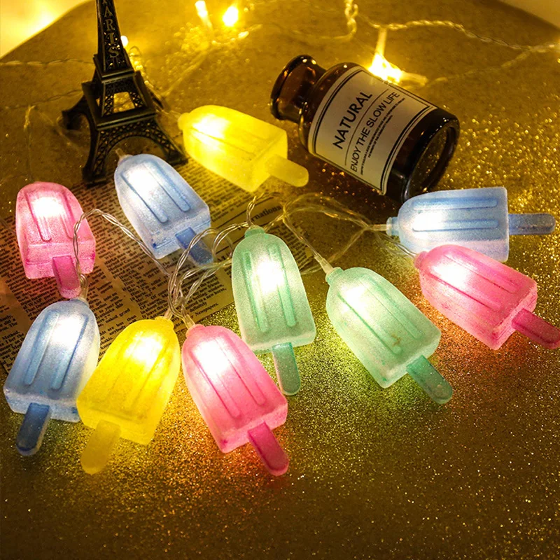 

Ice Cream String Lights luminous popsicle light string cute night lamp Bedroom Party Holiday DIY Glow Sofa table Indoor decor