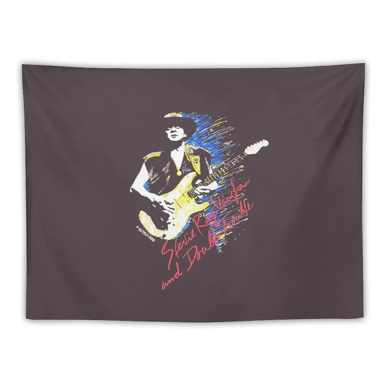 RARE Vintage 90s 1990 90 SRV Stevie Ray Vaughan In Step Final Tour before death double sided Tapestry