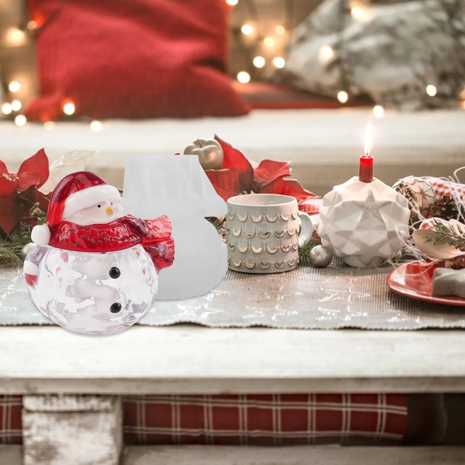 

Jar Resin Molds Silicone Snowman Storage Jar Mold with Lid for DIY Epoxy Resin Holder Craft Silicone Mold for Storage Box