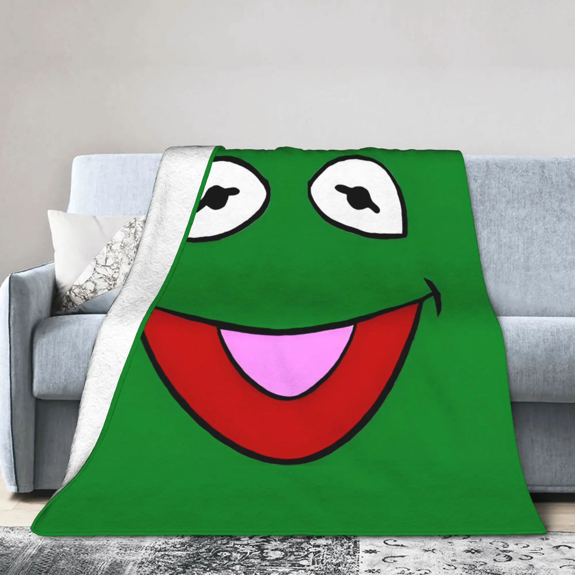 Sesames Streets Cookie Monster Smiling  Blanket Cover  Flannel Throw Blanket Airplane Travel Decoration Soft Warm Bedsprea,