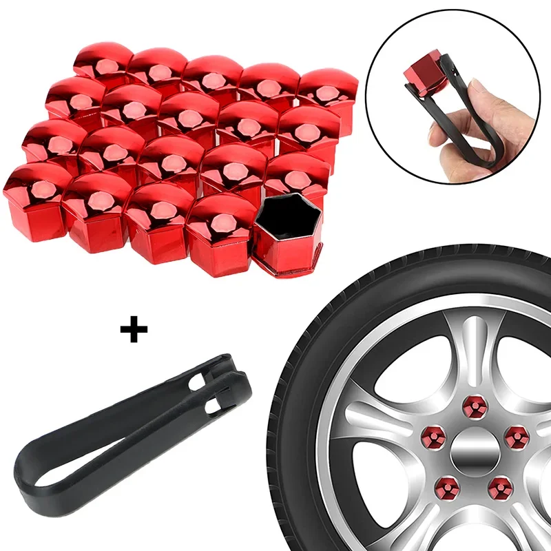 17/19/21mm Anti-Rust Auto Hub Screw Cover Anti-Rust Car Wheel Nut Caps Protection Covers Car Tyre Nut Bolt Exterior Decor 20Pcs