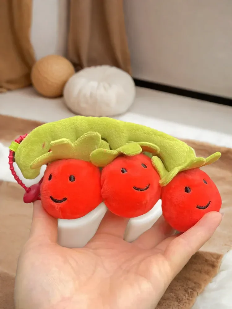 Jellycat-Llavero con colgante de tomate pequeño australiano, juguete de peluche de fruta con sonrisa bonita, bolsa de regalo de cumpleaños, adorno colgante