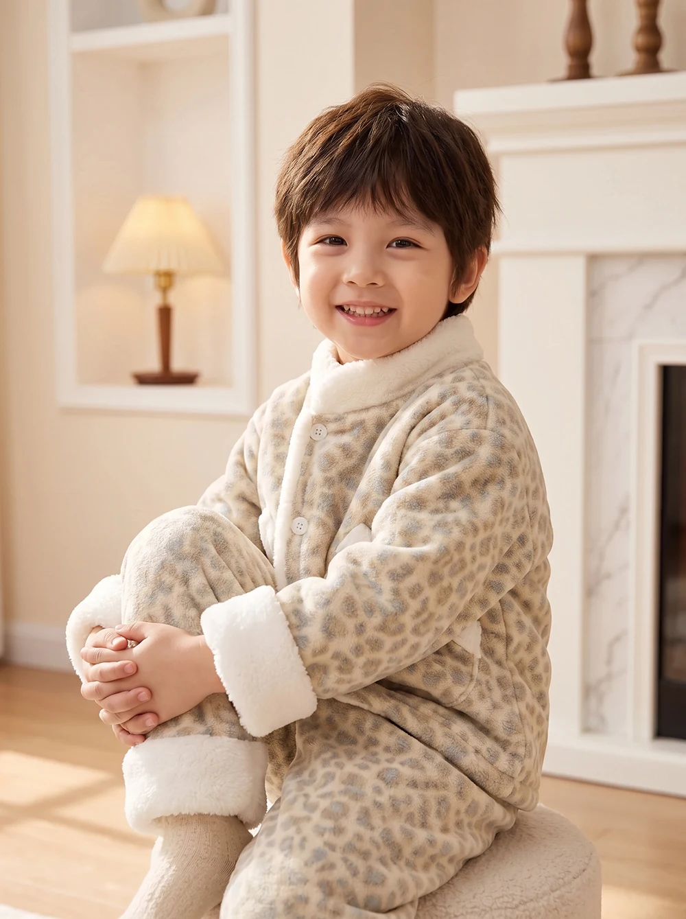 MILANCEL Kids' Sets and Outfits 1-12T Children Clothes Girl Winter Fleece Padded Girls Homewear Set Kids Boys Pajamas 2PCS