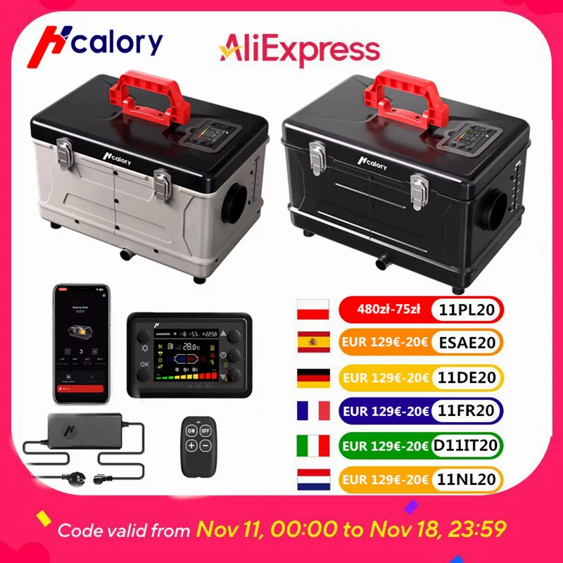 

Hcalory 8KW Diesel Heater 5L Toolbox Compact 2S Portable 12V Diesel Air Heater with Altitude Mode and Automatic Start and Stop