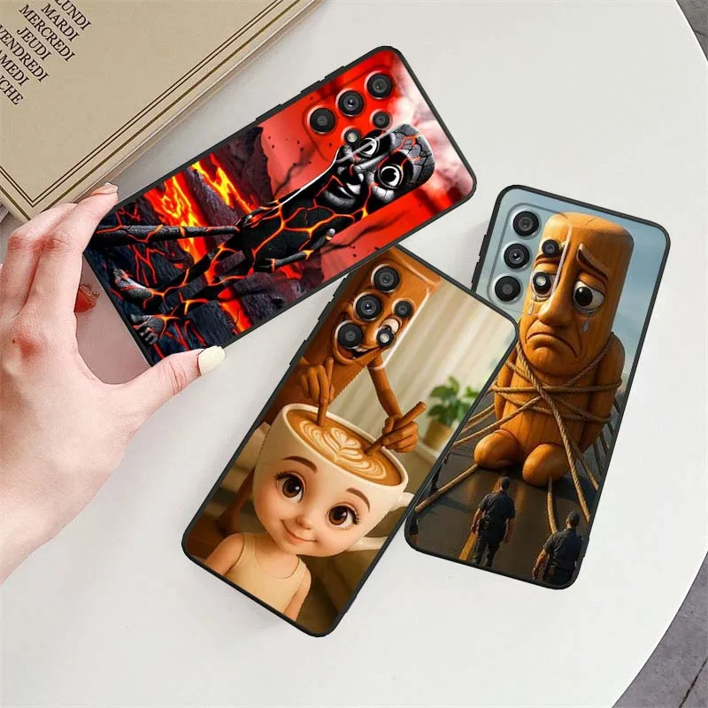 

Balerina Capucina Tung Sahur Phone Case For Samsung A73 A72 A71 A55 A54 A53 A52 A51 A13 A22 A16 A15 A05s A14 A05 A06 5G Black