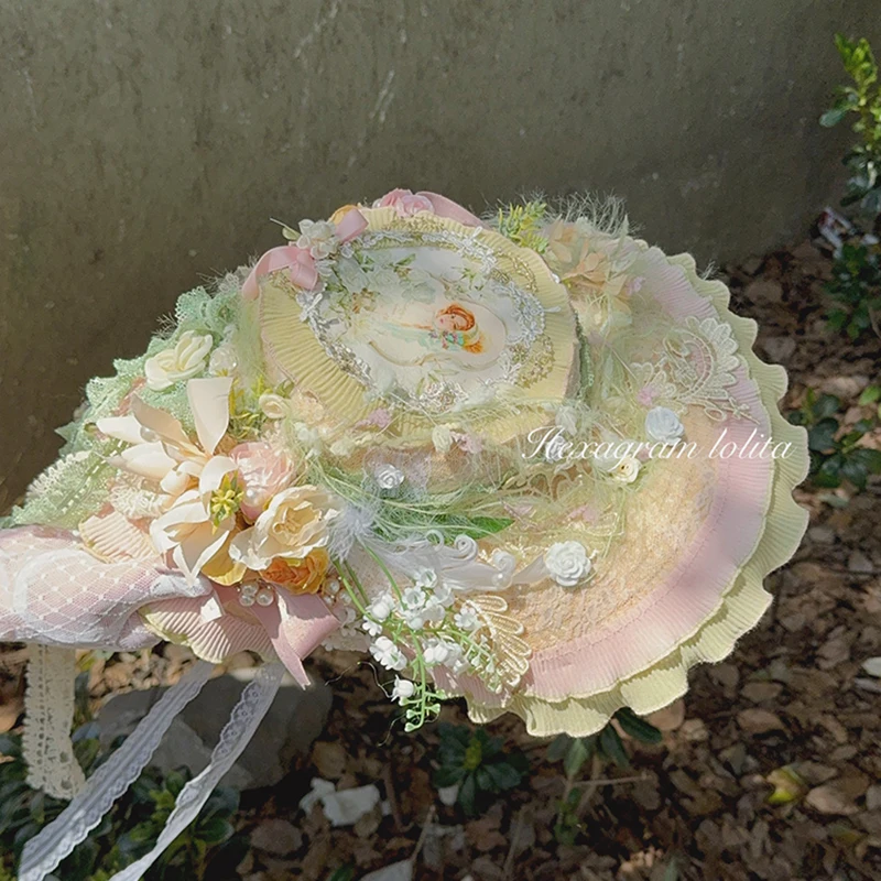 

Соломенная шляпа French Anddyllic Girl Шляпа от солнца Шляпа от солнца Защитная шляпа от солнца