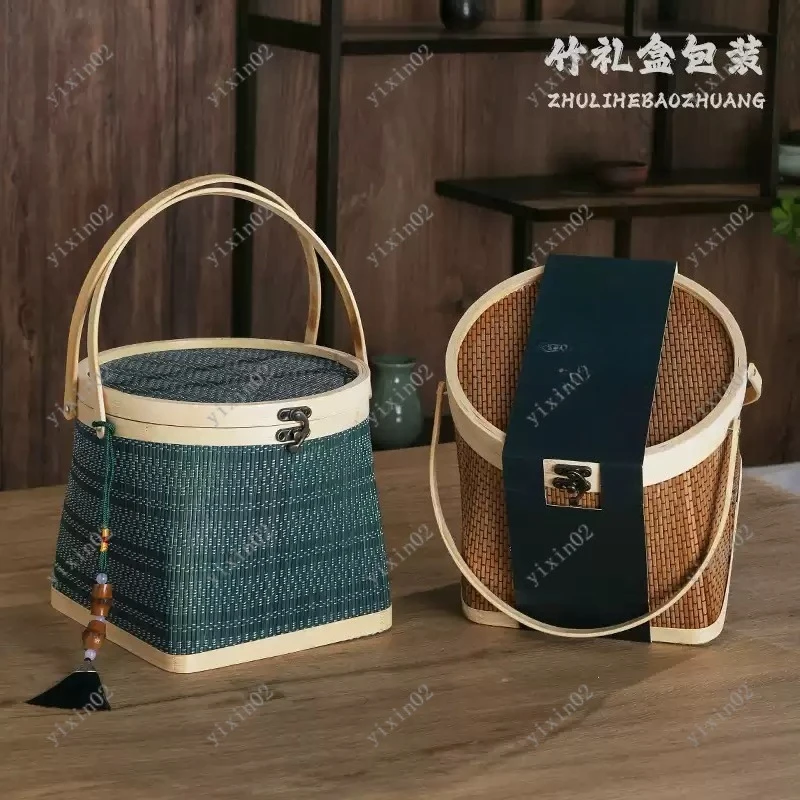 

Handmade Natural Bamboo Storage Basket Traditional Handicraft Home Organizer