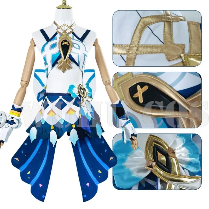 Game Genshin Impact Mualani Cosplay Mualani Cosplay Wig Costume Dress Wig Anime Women Halloween Role Play Carnival Party Suits