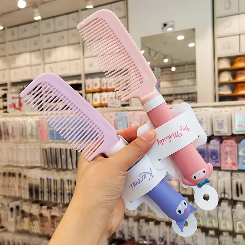 Anime Cartoon Scalp Massage Hair Comb Sanrio Kuromi Mymelody Cinnamorol  Kawaii Home Salon Hairdressing Tool Straight Comb Girl