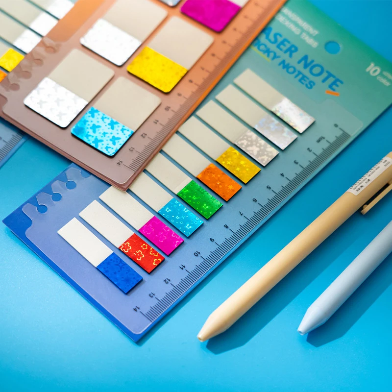 120/200Pcs Shining Sticky Index Tabs Notes Memoranda Notebook Page Markers Classify Sticker Office School Stationery Supplies