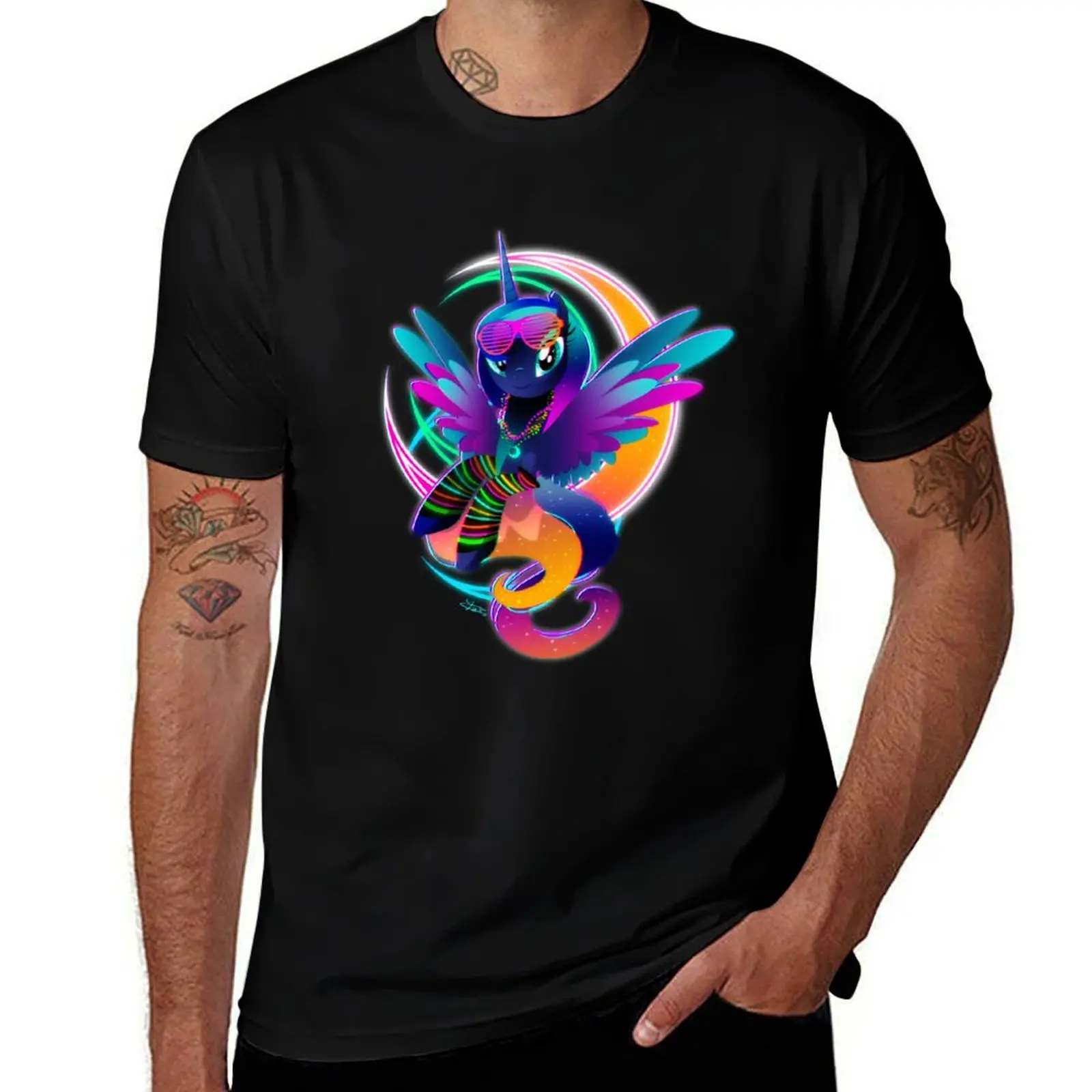 

Synthwave Princess Luna T-Shirt oversizeds custom t-shirts street wear gifts for boyfriend mens graphic t-shirts funny