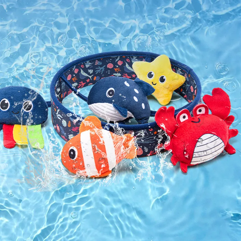 Hochet suspendu de chevet de bébé en peluche douce, jouets kawaii, poisson d'océan en peluche, berceau Musical, anneau de hochet Mobile rotatif, jouets éducatifs