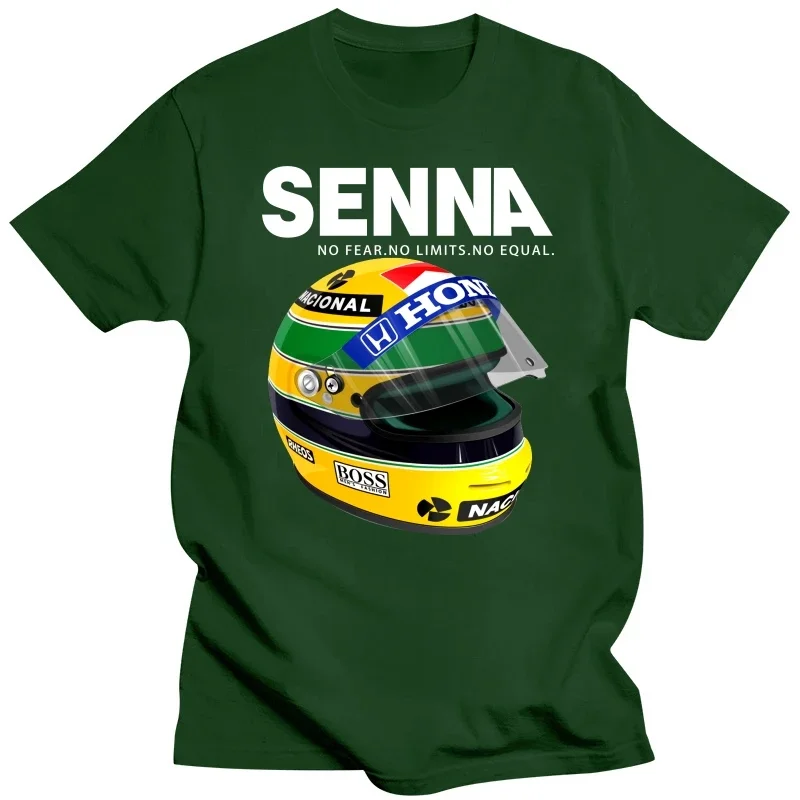 man summer t-shirt Ayrton Senna Helmet Tee Tops Clothing 1 Race Car Man Crew Neck Short Sleeve T Shirt Popular Man Big Size