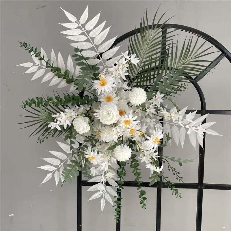 100cm Silk Flower Row Artificial Flower Arrangement Party Event Decor Wedding Arch Hanging Flower Road Leading Flower Ball Flore