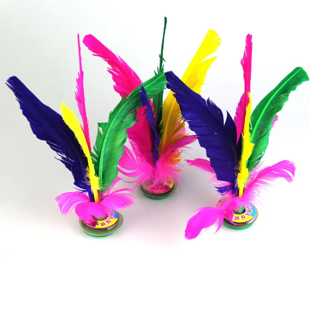

6 Pcs Colored Shuttlecock Toy Kicking Game Chicken Jianzi Material Indoor Outdoor Exercise Match Multiplayer