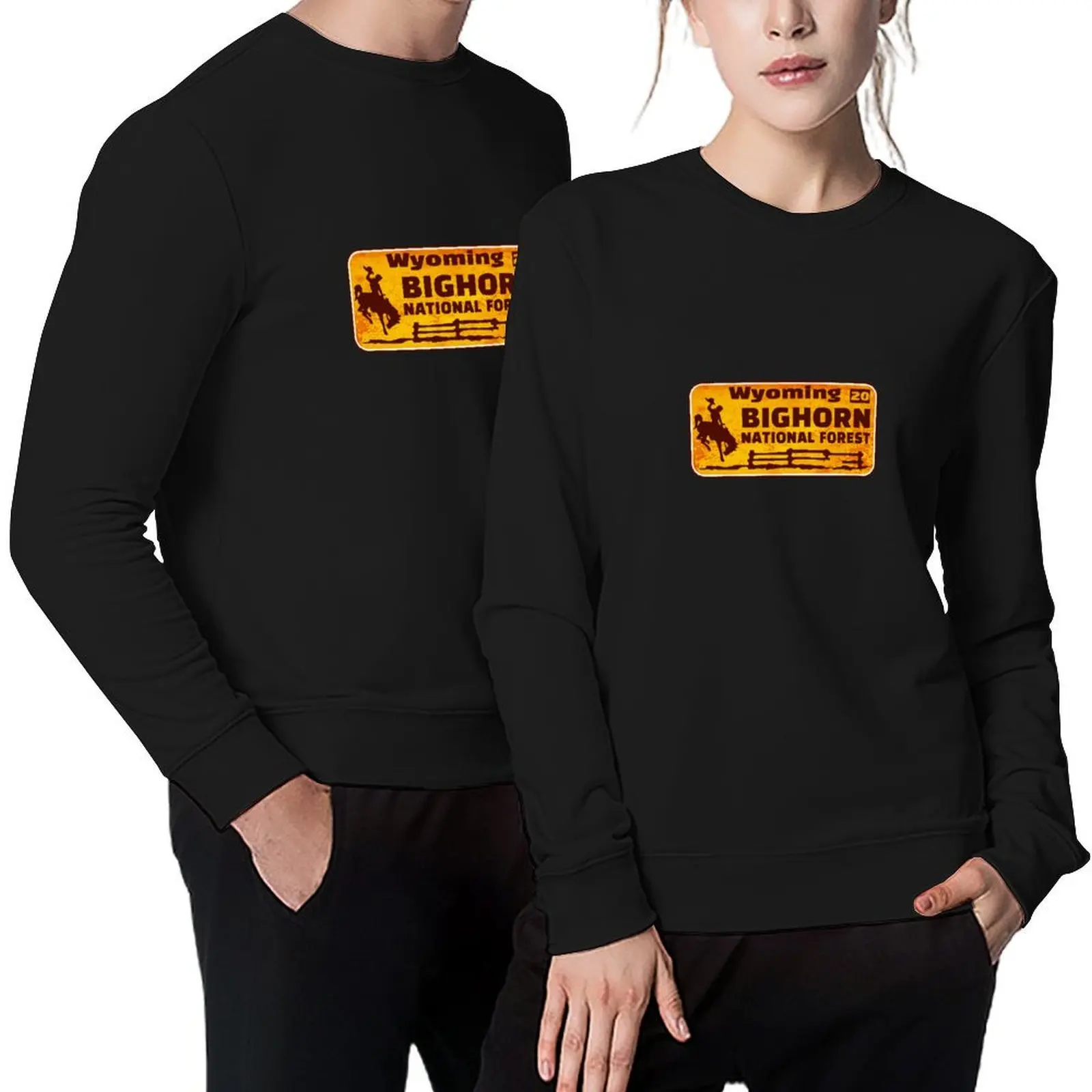 

Bighorn National Forest License Plate Wyoming Rusted Pullover tracksuit men japanese style sweatshirt