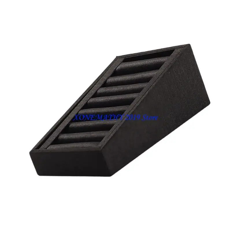 F42F High Quality PU Leather Jewelry Tray PU Leather Jewelry Storage Tray 7 Slots Organizers for Rings Earrings Bracelets
