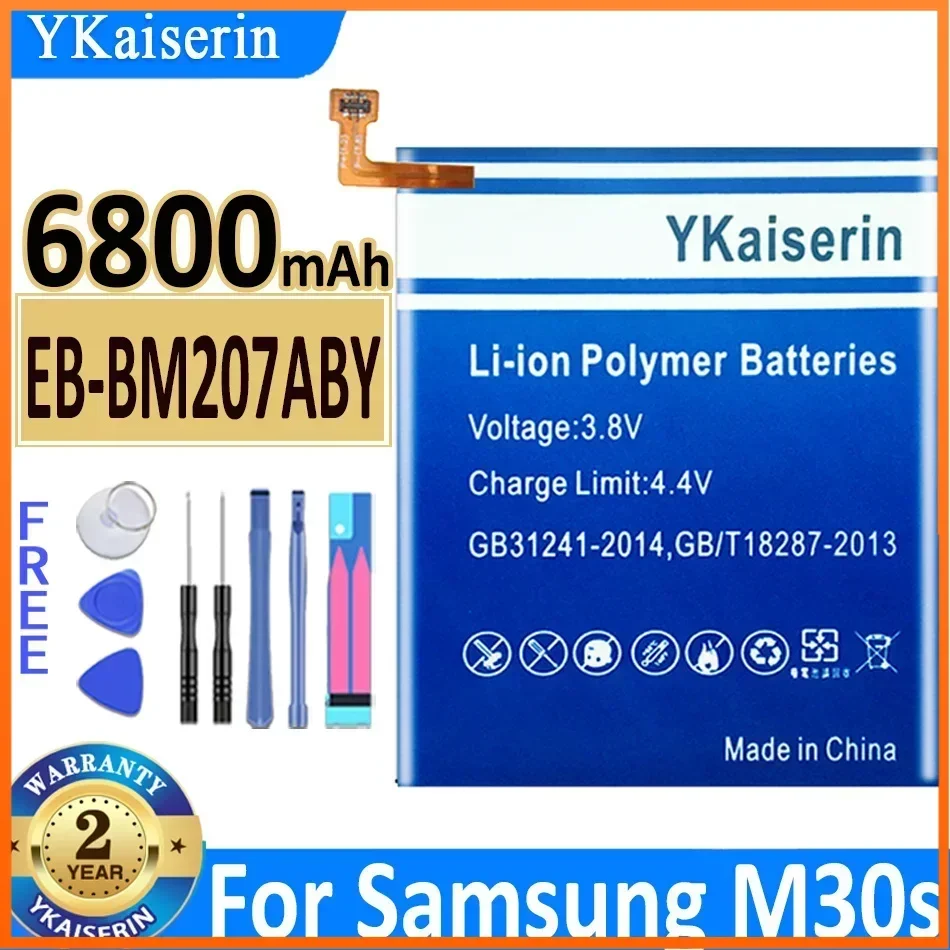 6800mAh EB-BM207ABY For SAMSUNG Galaxy M30s SM-M3070 M3070 M21 M31 M215 M30S M31 M315F M307 M21 F41 M21S M20S Battery Bateria